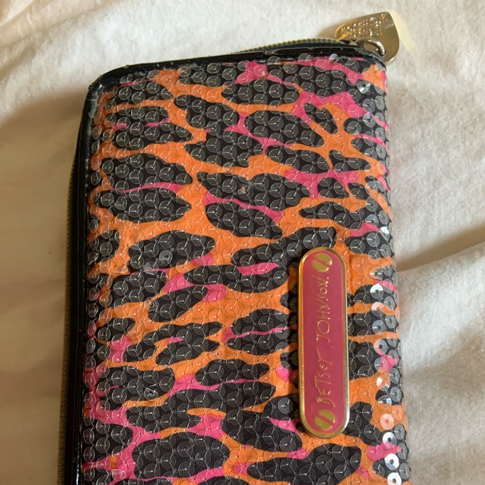 Sequin Leopard print Betsy Johnson XL Wallet